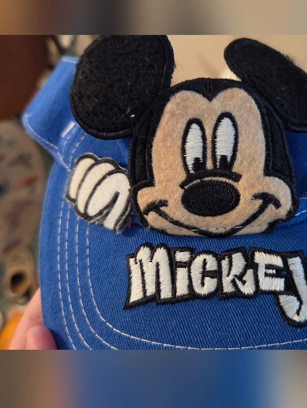 Blue Peeking Mickey Mouse Kids Visor Cap One Size